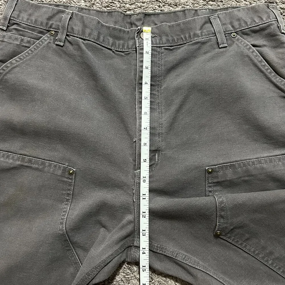 Vintage Carhartt Double Knee Work Pants Duck Canvas Made in USA Faded Gray 38x36
